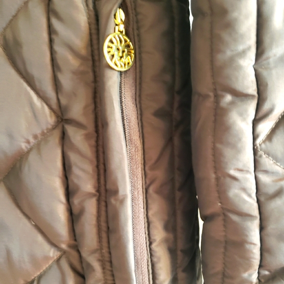 Anne Klein Rustic Gold Sheen Full length Coat Gold Hardware W Large - Picture 10 of 16